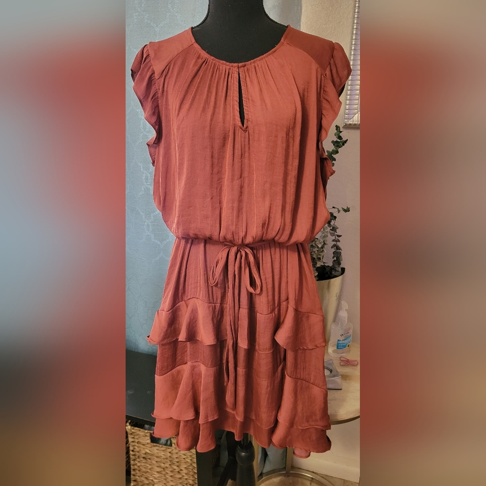 Simply Vera Vera Wang rust tie-waist dress - XL